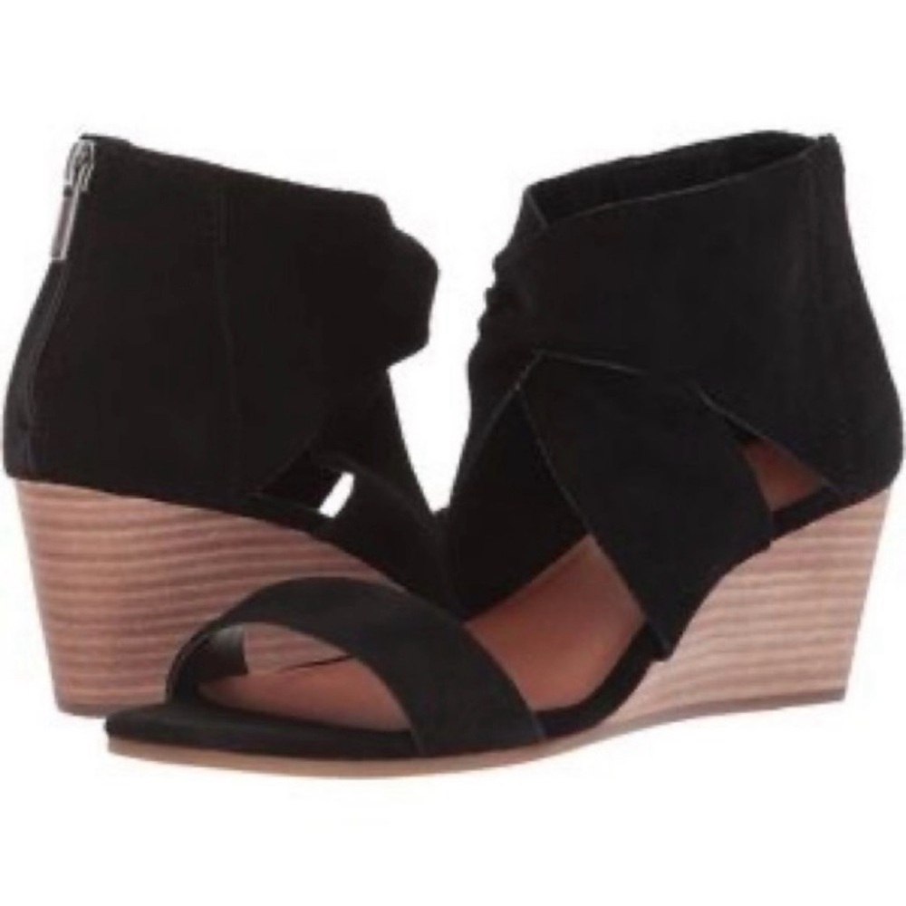 Black Wedge Sandals